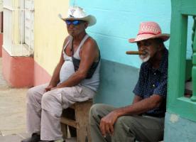 Watching the world go by in Trinidad, Cuba.    
